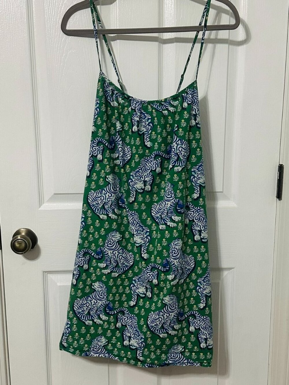Printfresh Cami Nightgown in Tiger Queen, Jade, Size Medium